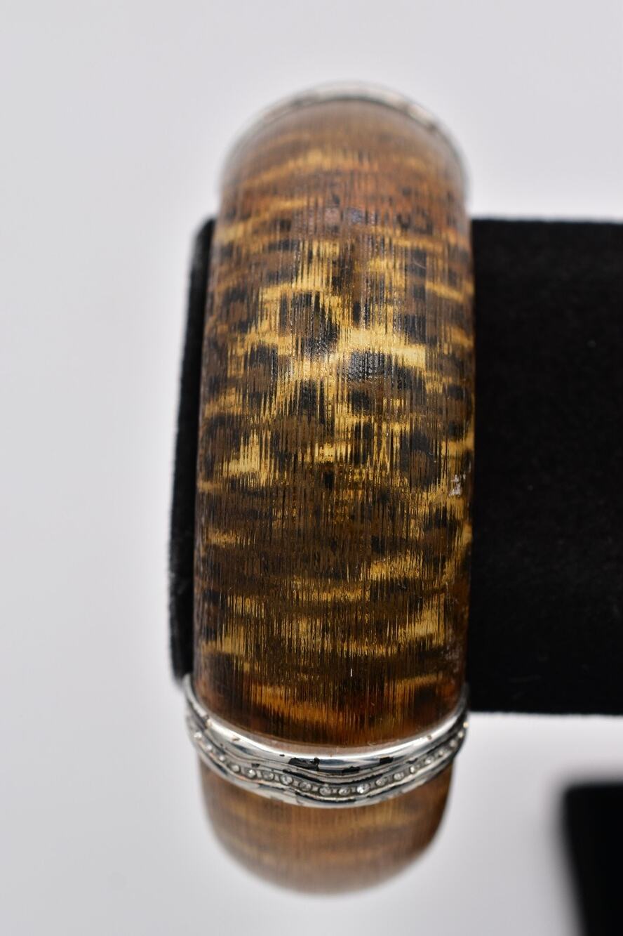 Vintage Leopard Bangle Bracelet Lucite Animal Print Thick Chunky 1990s Y2K Bin7